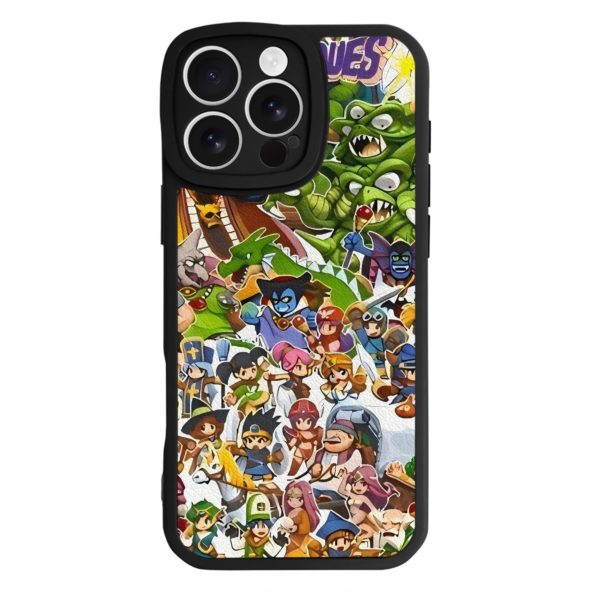 （画像用） ドラゴンクエスト Doragon Kuesuto Dragon Quest 【iPhone 16シリーズ対応】シリコンスマホケース（レザー調） 材質：シリコン